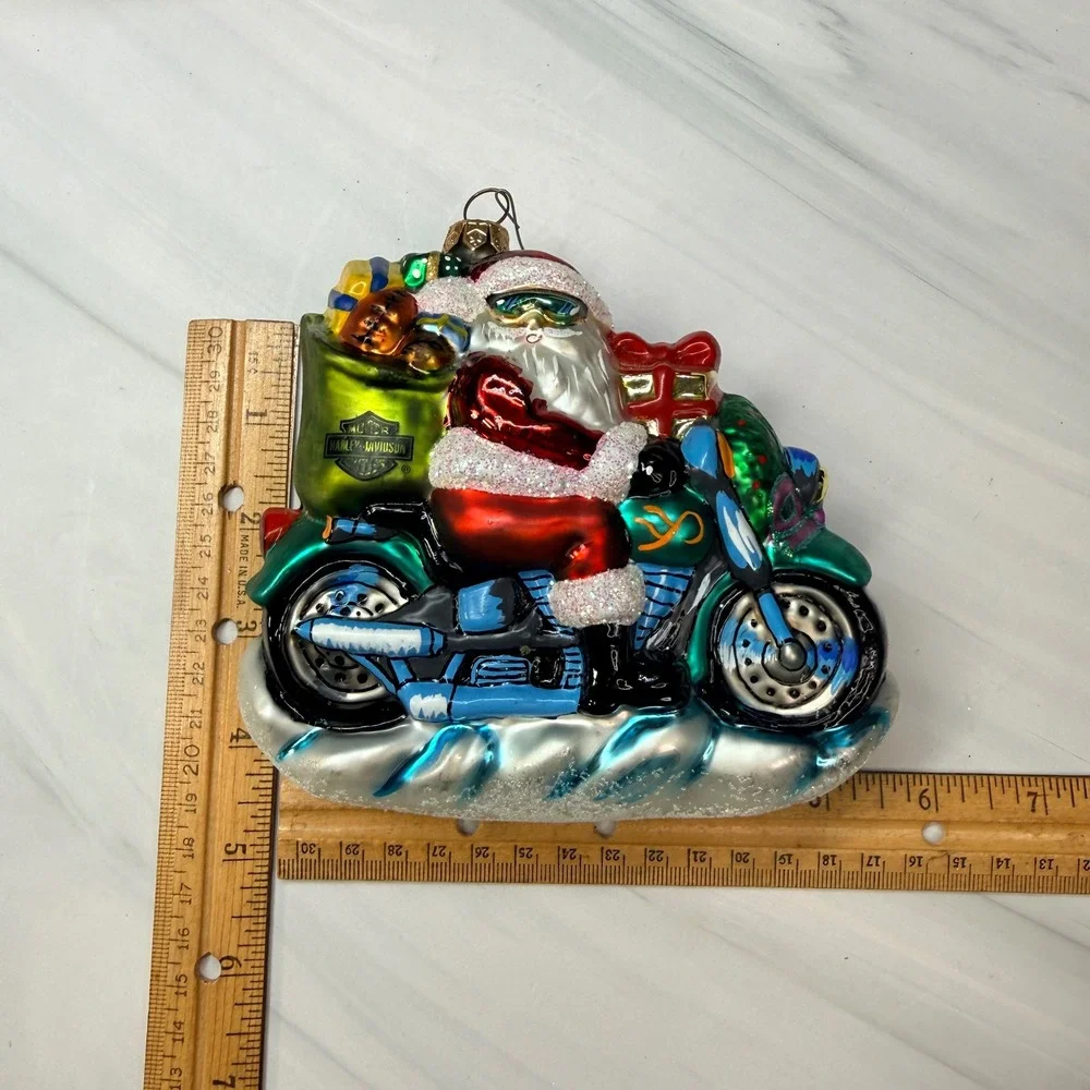 Harley-Davidson Christopher Radko Freewheelin Santa Glass Ornament 97-HAR-01